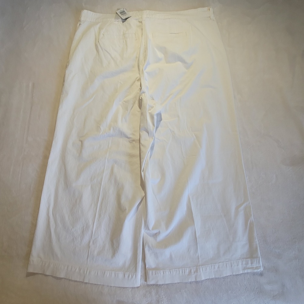 NWT Torrid Belle Isle Trouser Women 22 White Wide Leg Ankle Cloud Dancer - Picture 3 of 12